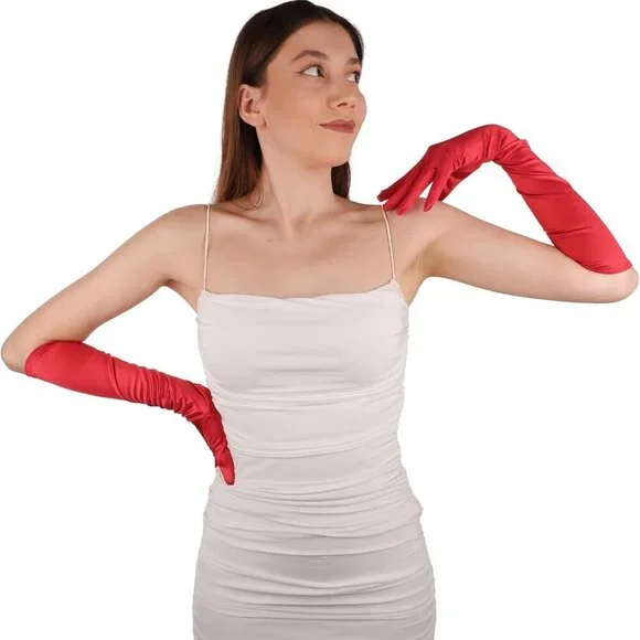 Satin Bridal Wedding Gloves, Prom Costume Gloves, Special Satin Gloves for Women